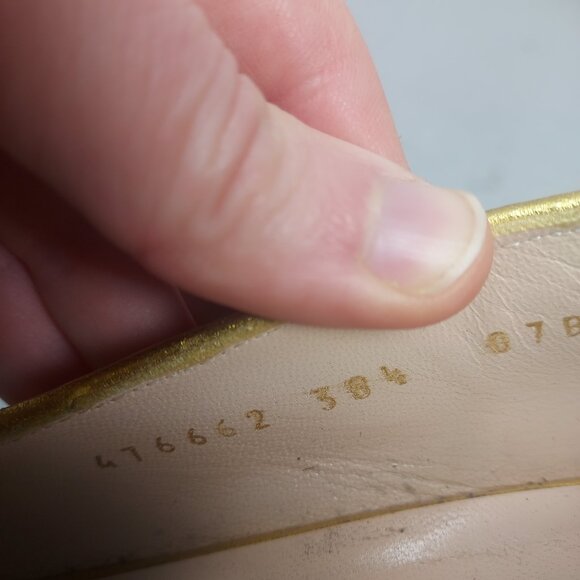 GUCCI GOLD SEQUIN GG PEYTON WEB HEEL SHOE - Picture 3 of 11